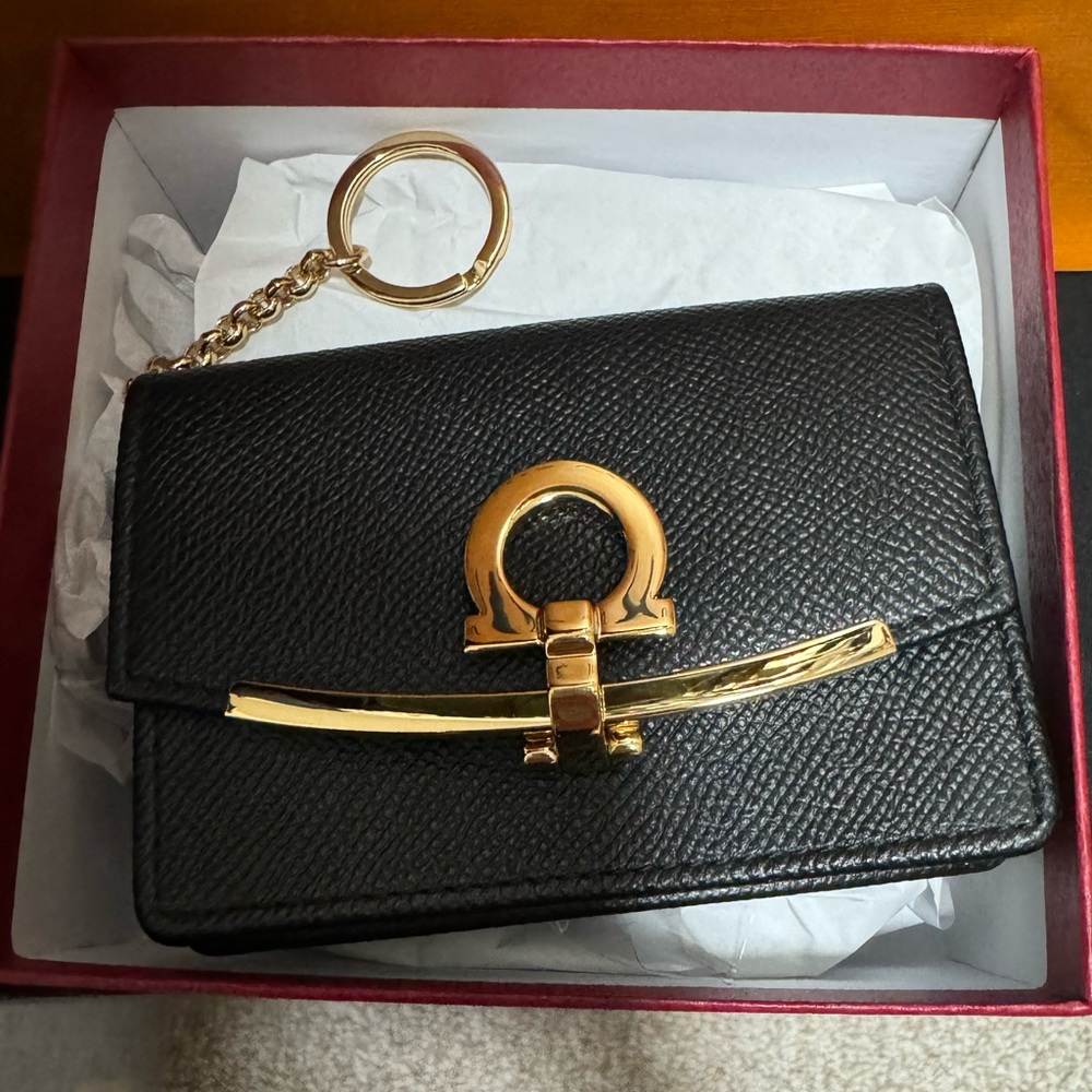 Salvatore Ferragamo gancini clip card holder wallet